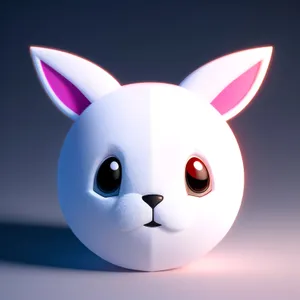 Cheerful Bunny Cartoon Icon with Funny Ears