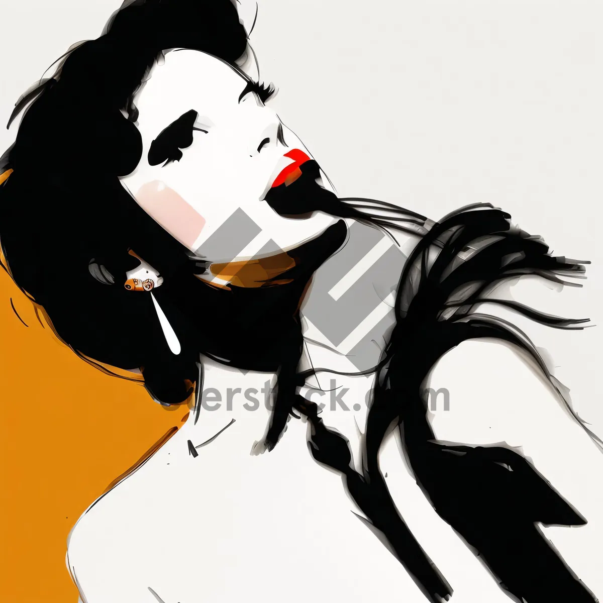 Picture of Stylish Black Silhouette Fashion Art Person