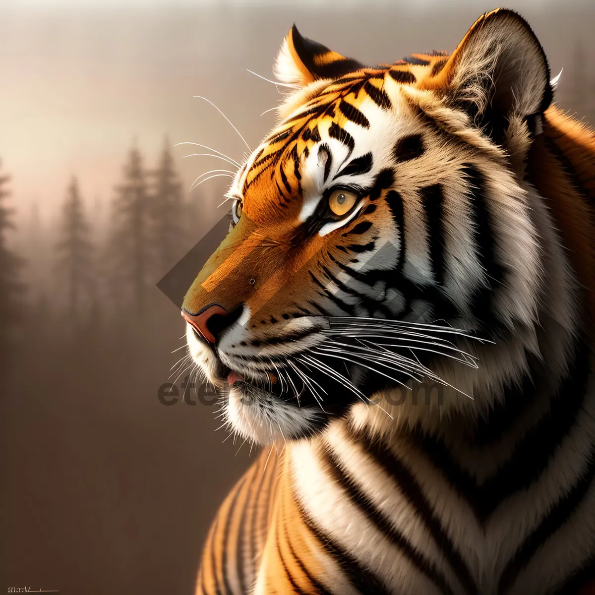 Picture of Powerful Feline Hunter - Majestic Tiger in the Wild