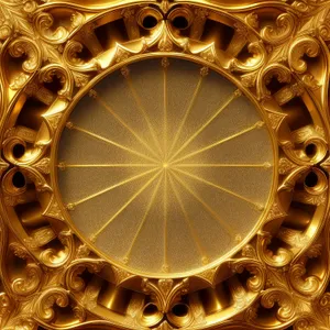 Golden Arabian Openwork Decorative Antique Frame Design