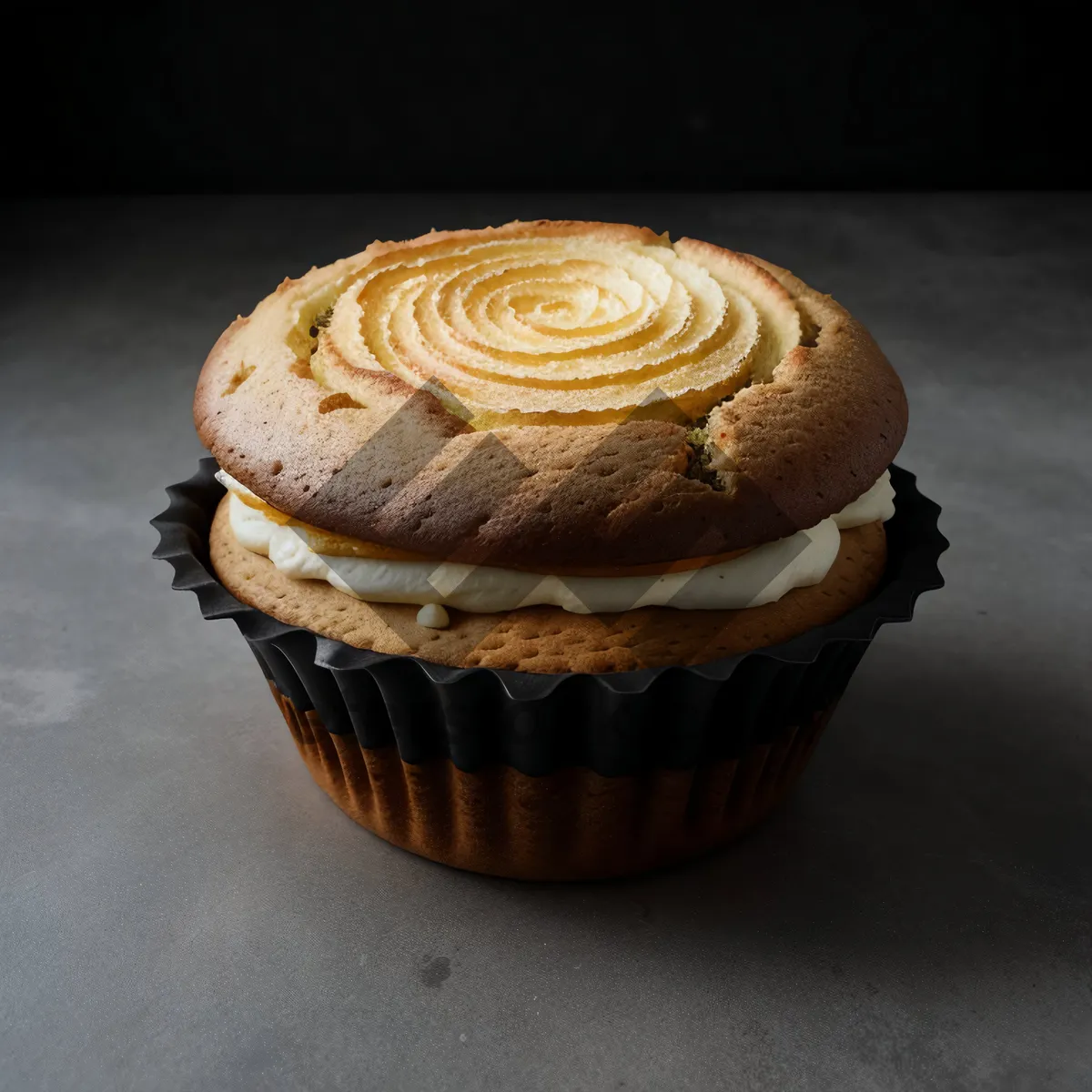 Picture of Delicious gourmet chocolate cupcake with icing