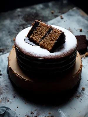 Gourmet Chocolate Cream Cake with Decadent Sauce