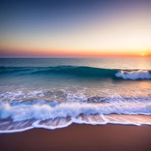 Serenity at the Seaside: Golden Sunset Reflections on a Tropical Paradise