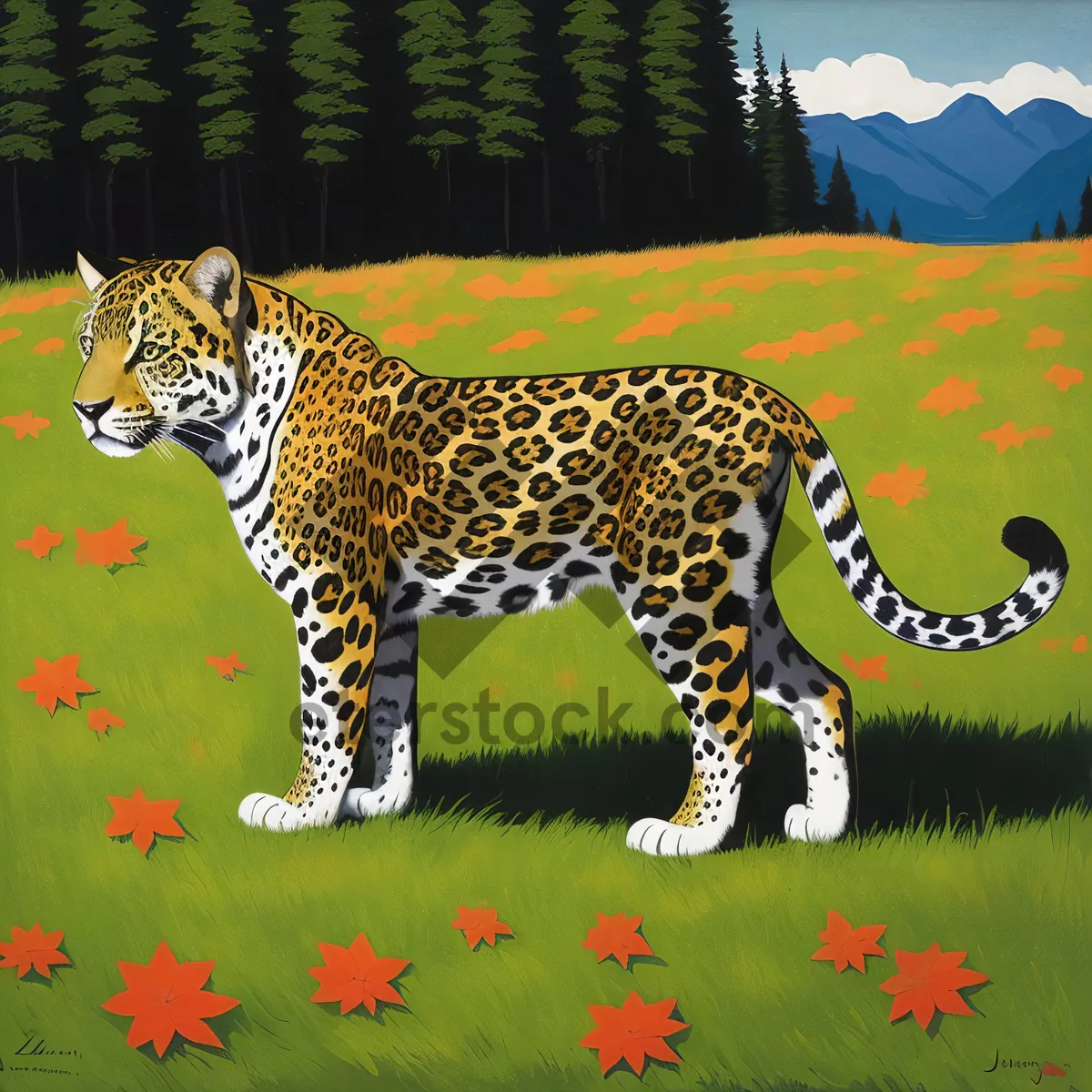 Picture of Leopard in the Grass: Fierce Wild Feline