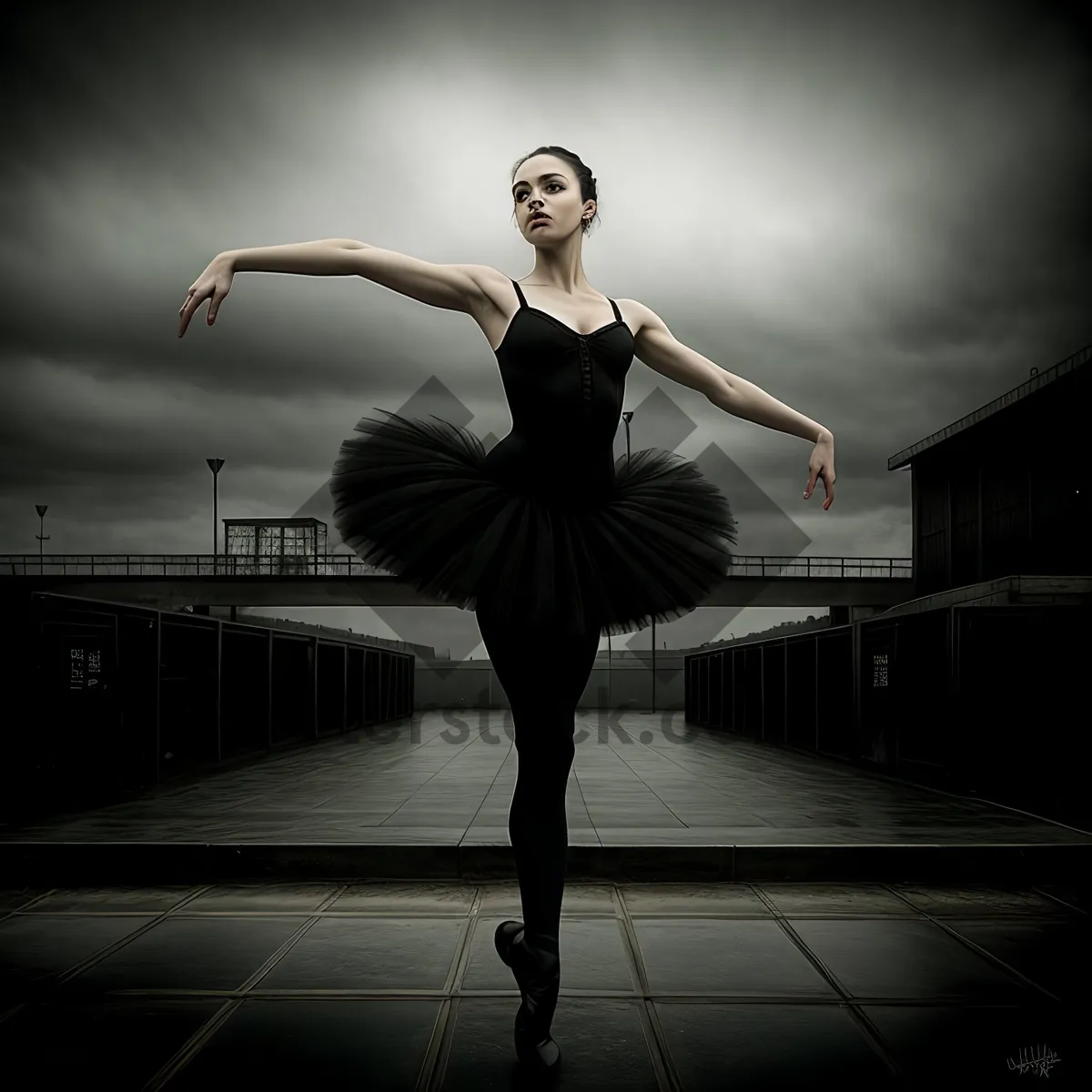 Picture of Graceful ballerina performing elegant dance moves.