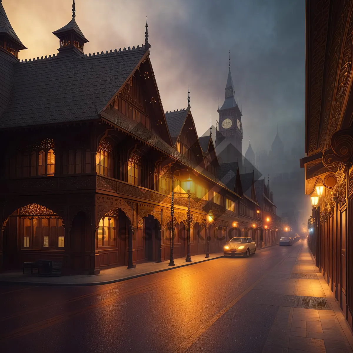 Picture of Enchanting Evening Reflections on England's Historic Parliament Palace