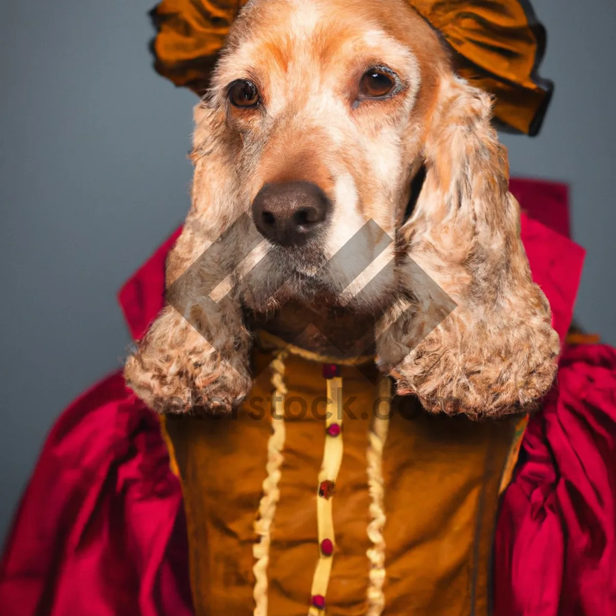 Picture of Adorable Cocker Spaniel Puppy in Studio Portrait.