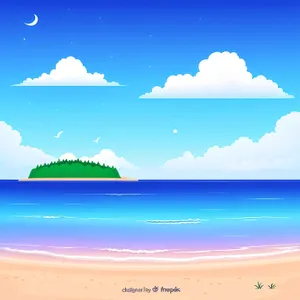 Summer Seascape under Clear Sky