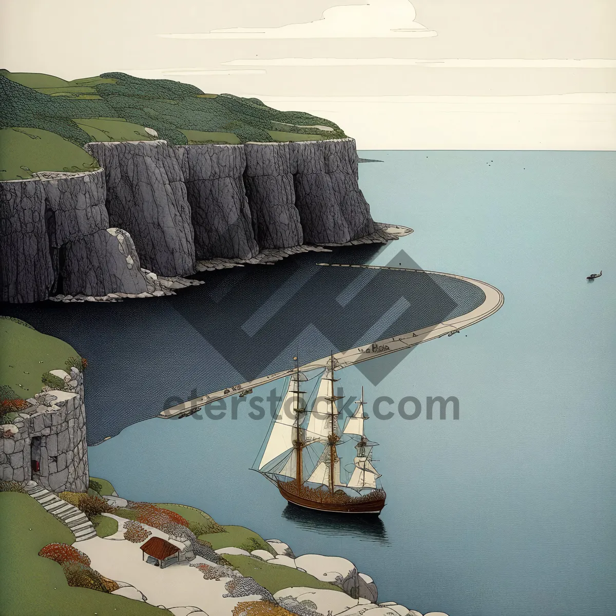 Picture of Coastal Bliss: A Majestic Oceanic Landscape