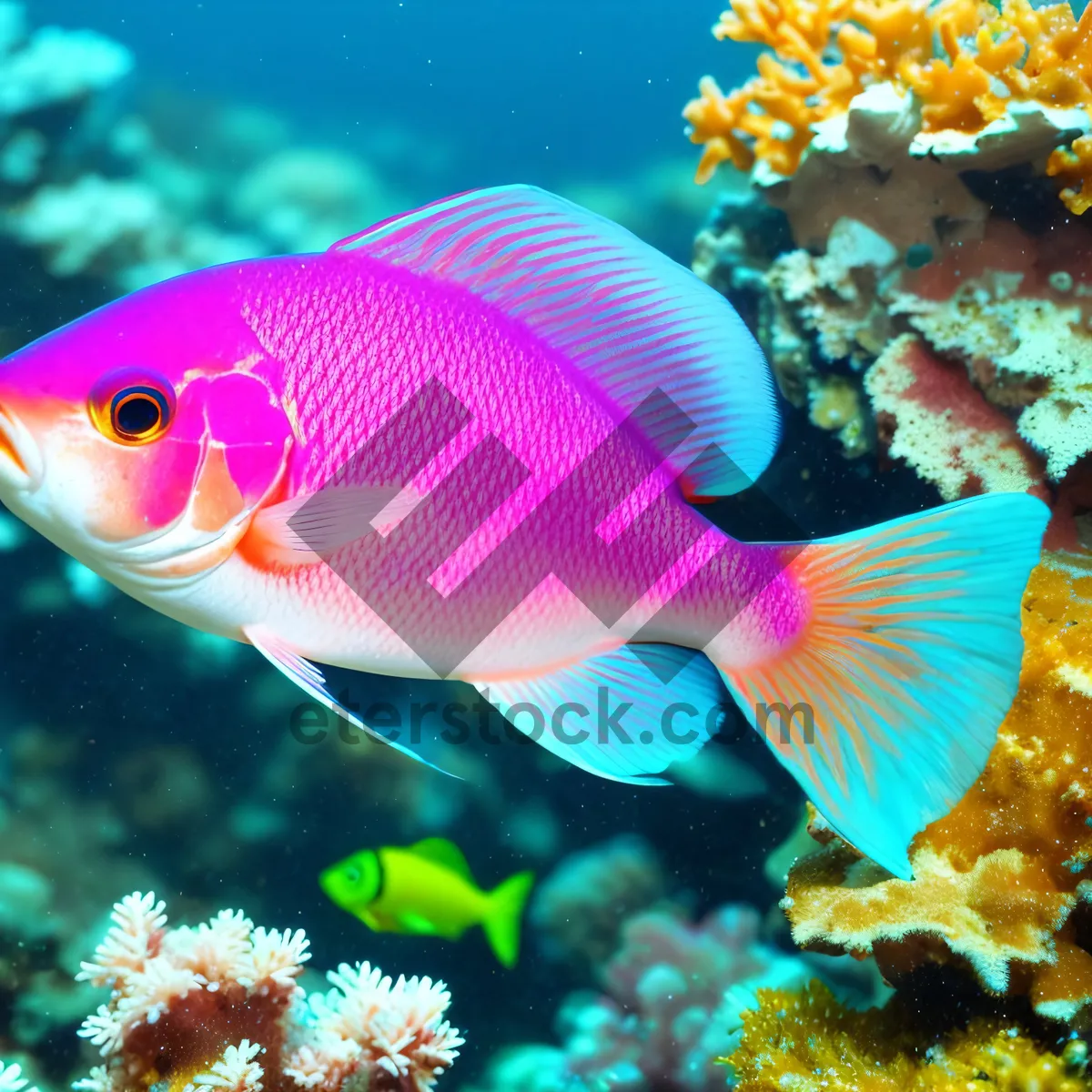 Picture of Colorful Tropical Fish in Underwater Coral Reef