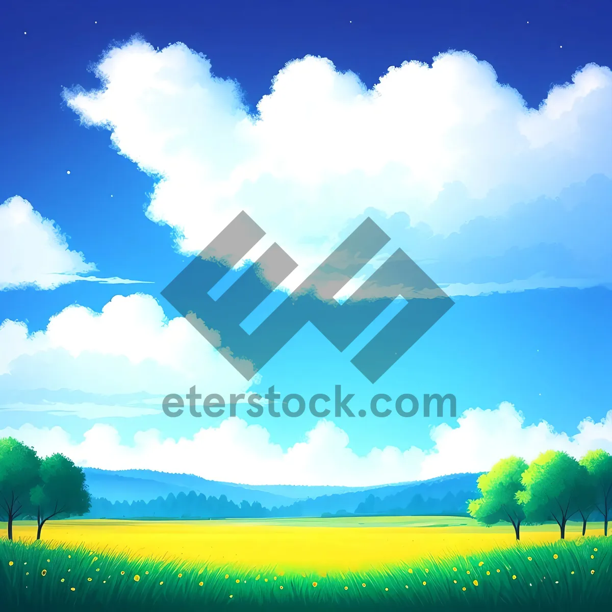Picture of Serene Summer Sky Over Rural Meadows