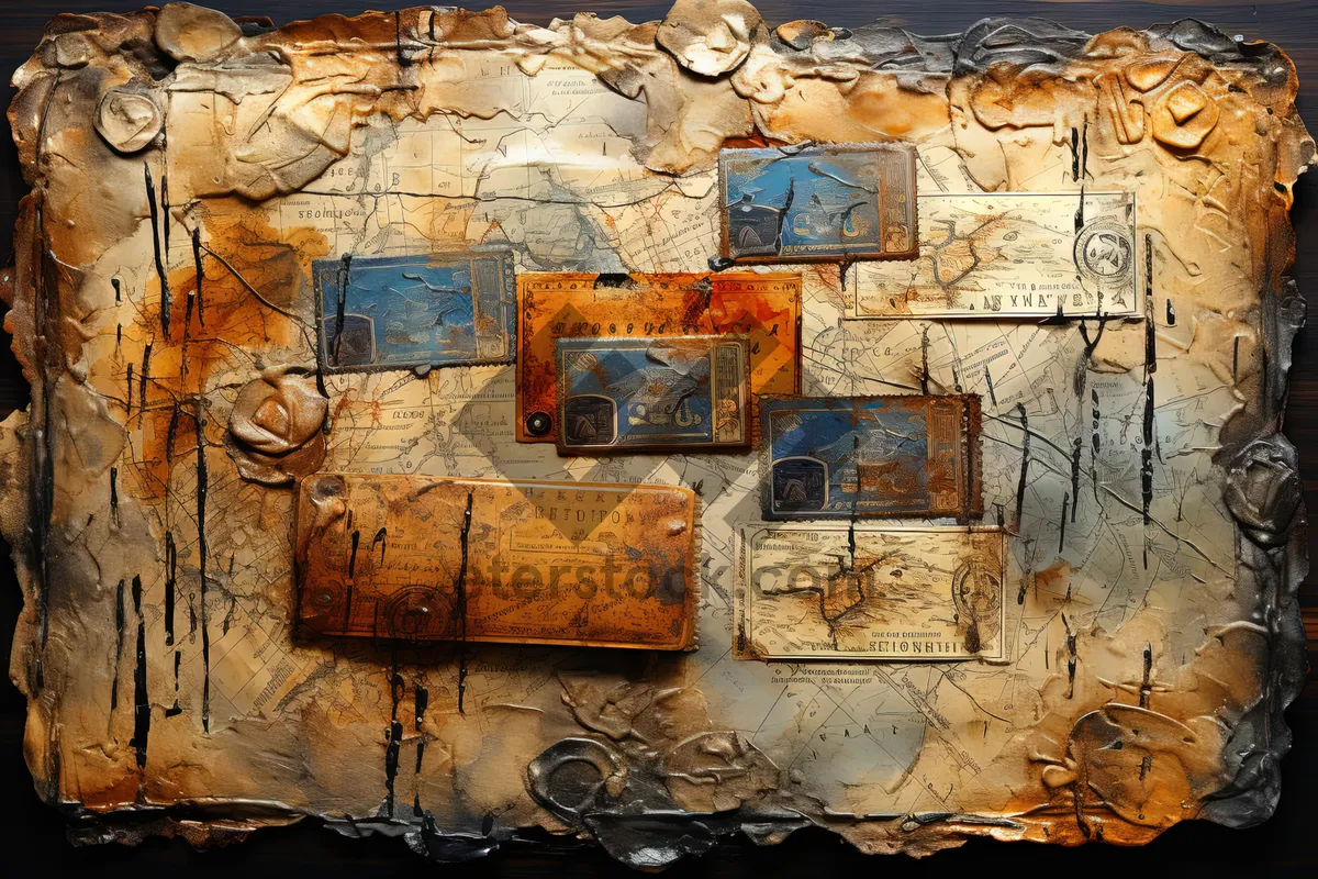 Picture of Vintage Grunge Old Paper Antique Box Texture