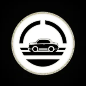 Shiny Black Metal Round Button Icon