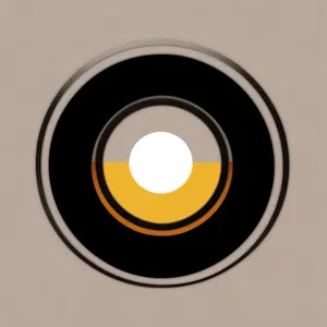 Shiny Black Circle Button Icon with 3D Reflection.
