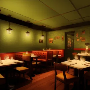 Modern restaurant interior design with luxury furniture and lighting.