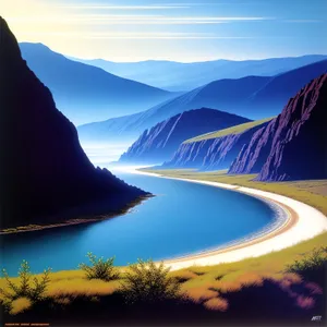 Serene Sunset over Sparkling Lake