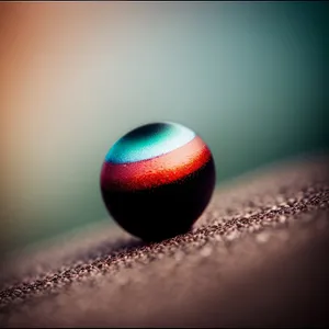 Colorful Stitched Ball on a Pool Table