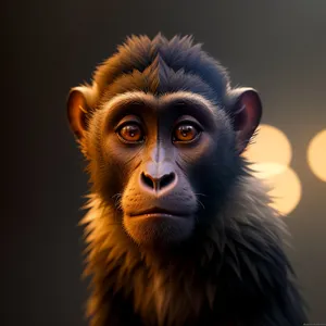 Wild Primate Ape in Captivating Portrait