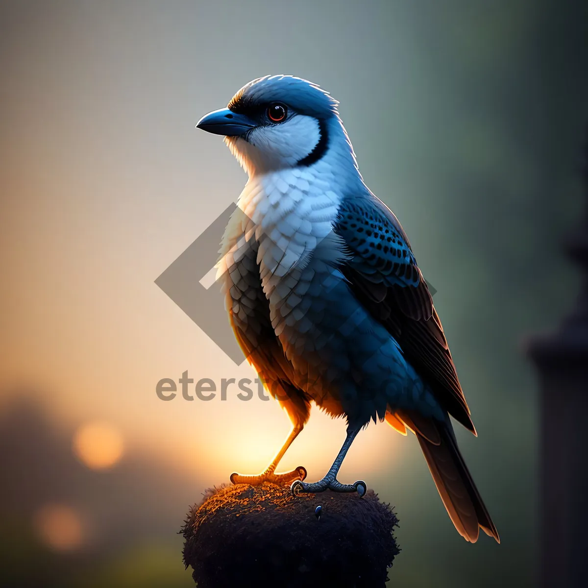 Picture of Sitting Starling in Wildlife Garden