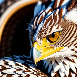 Wild Bird with Vibrant Feathers and Piercing Eyes