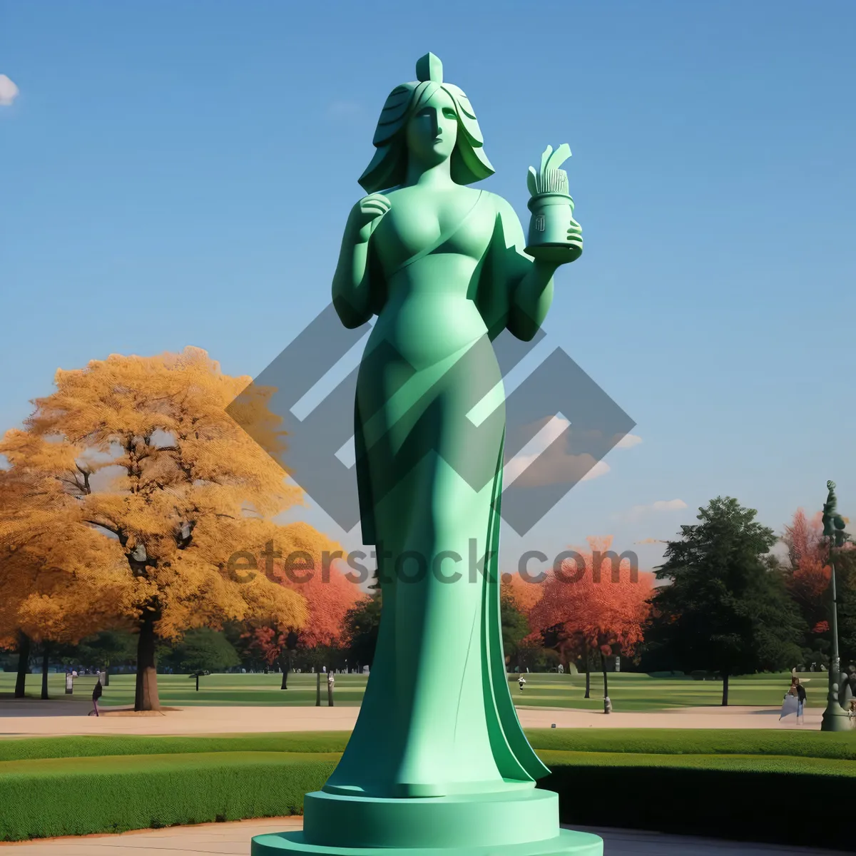 Picture of Skyward Reach: Majestic Statue on Pedestal in Park