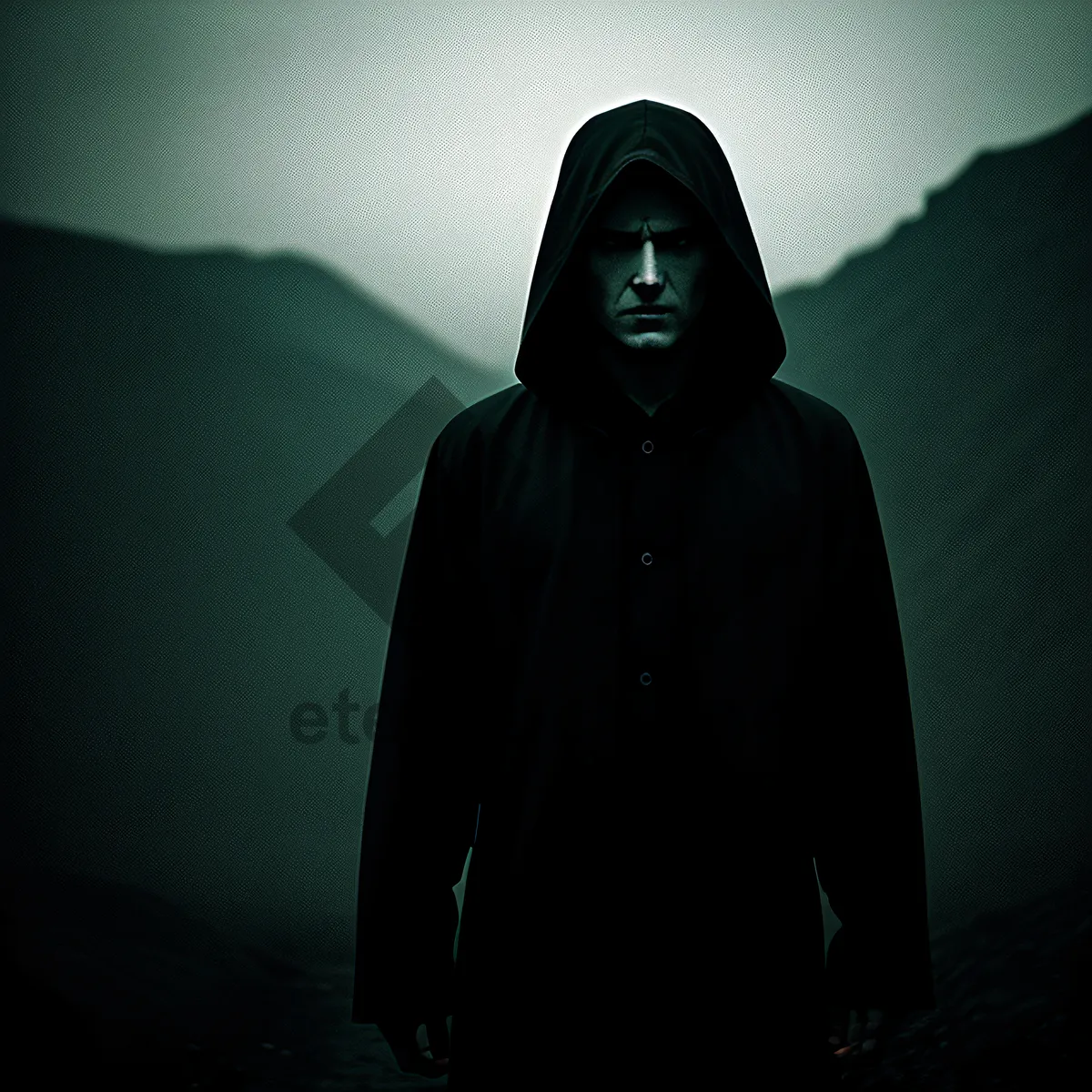 Picture of Black Robed Man with Mysterious Gaze