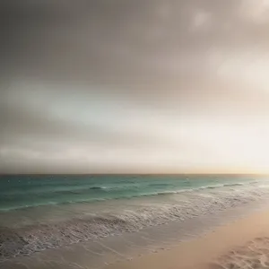 Serene Tropical Waterscape along Sandy Beach