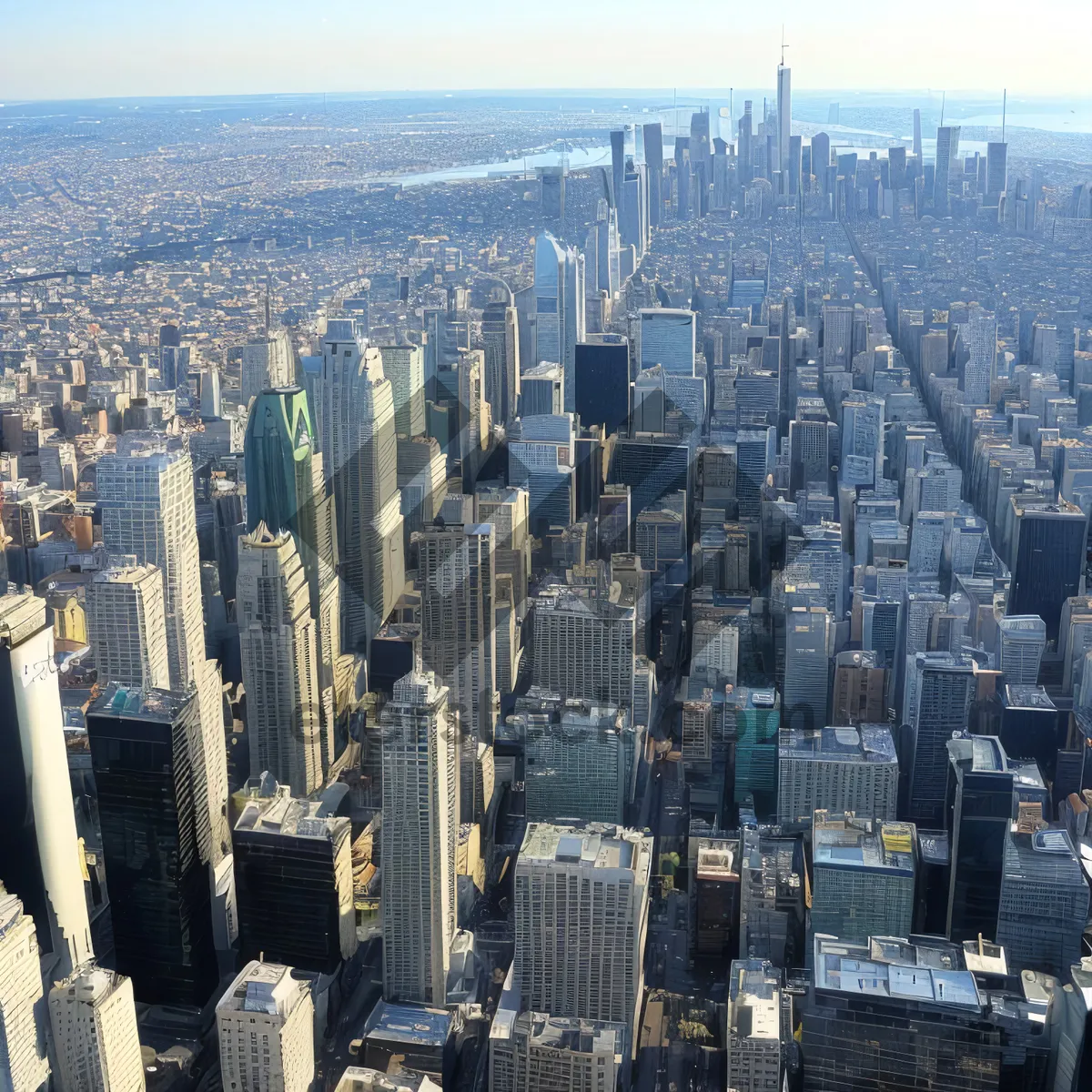 Picture of Urban Skyline at Sunset: Modern Financial District