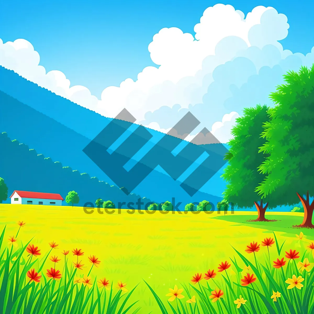 Picture of Idyllic Countryside Under Sunny Skies