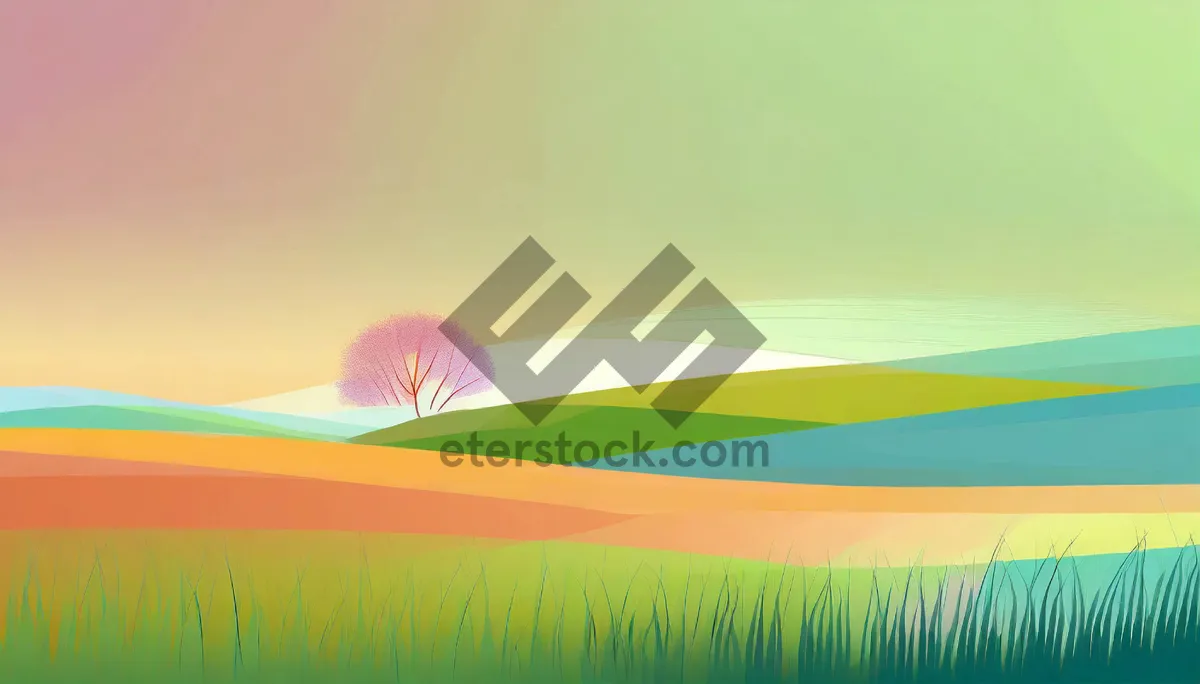 Picture of Sunny sky over rural farm field landscape.