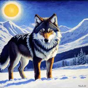 Winter Canine Predators: Coyote and Timber Wolf