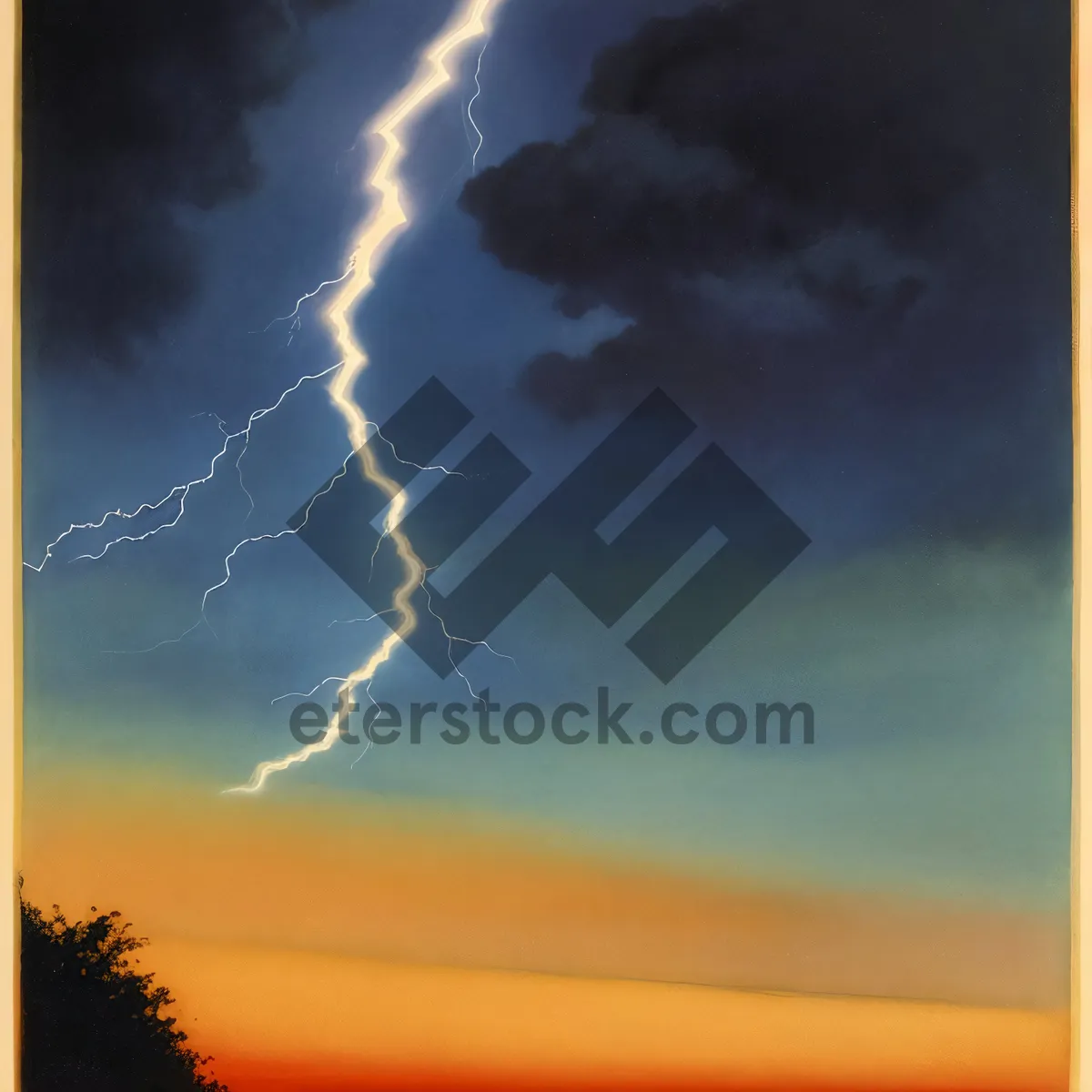 Picture of Vibrant Evening Sky with Dramatic Cloudscape