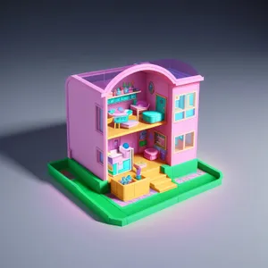 3D Toy House in Playful Resort Area