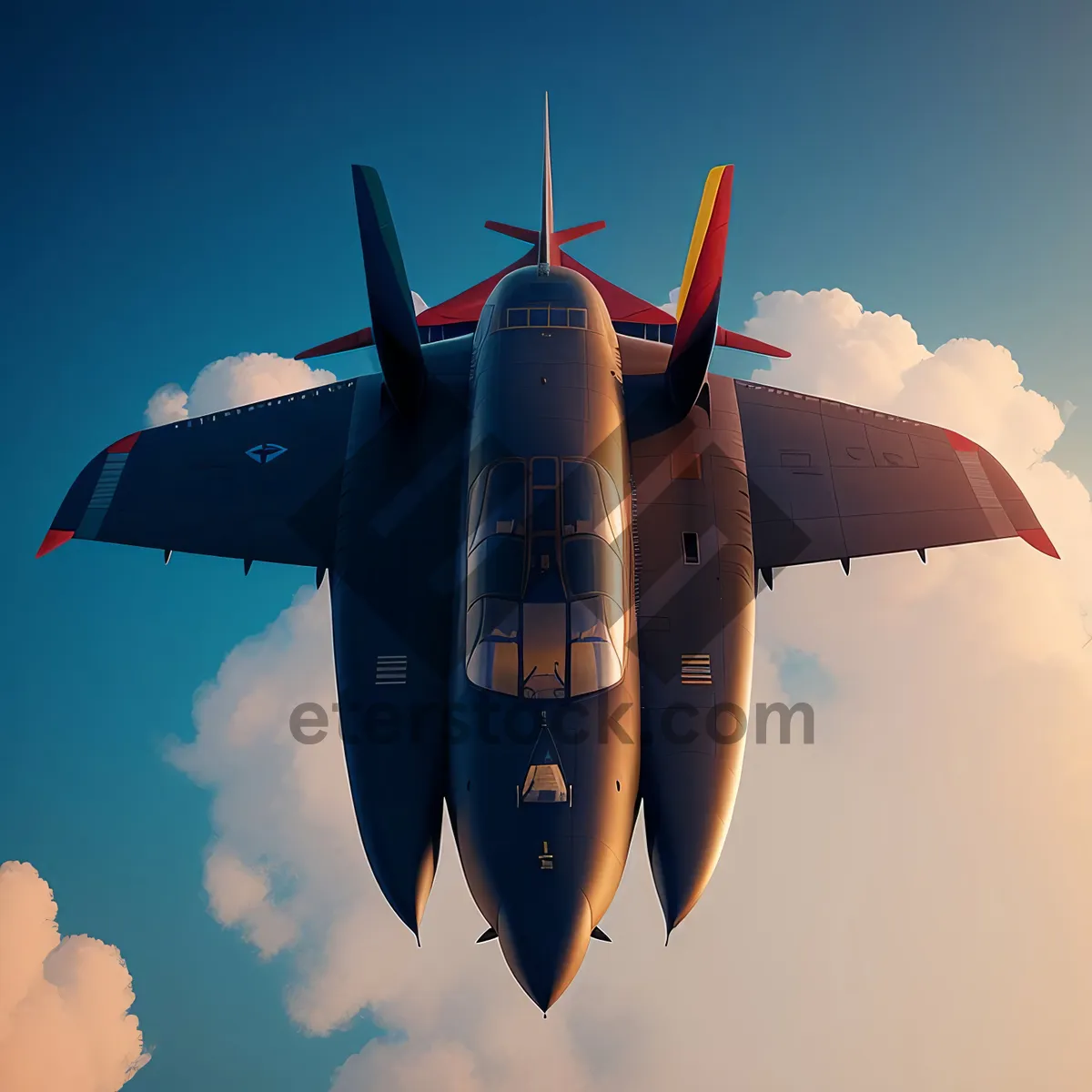 Picture of Speeding Fighter Jet in the Clouds