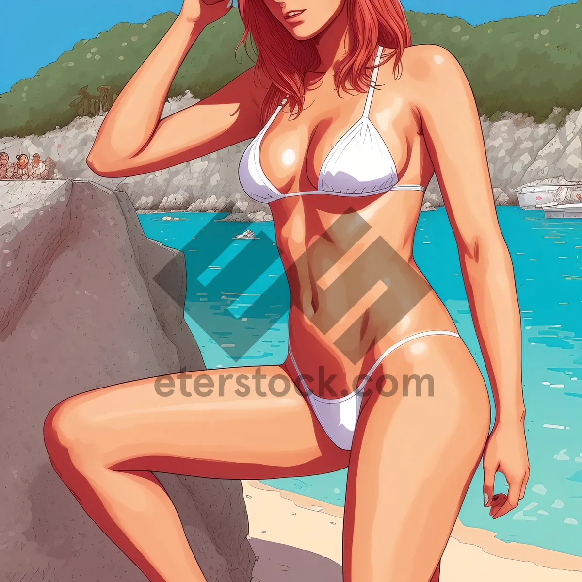 Picture of Summer Fun by the Sea: Fashionable Beach Posing