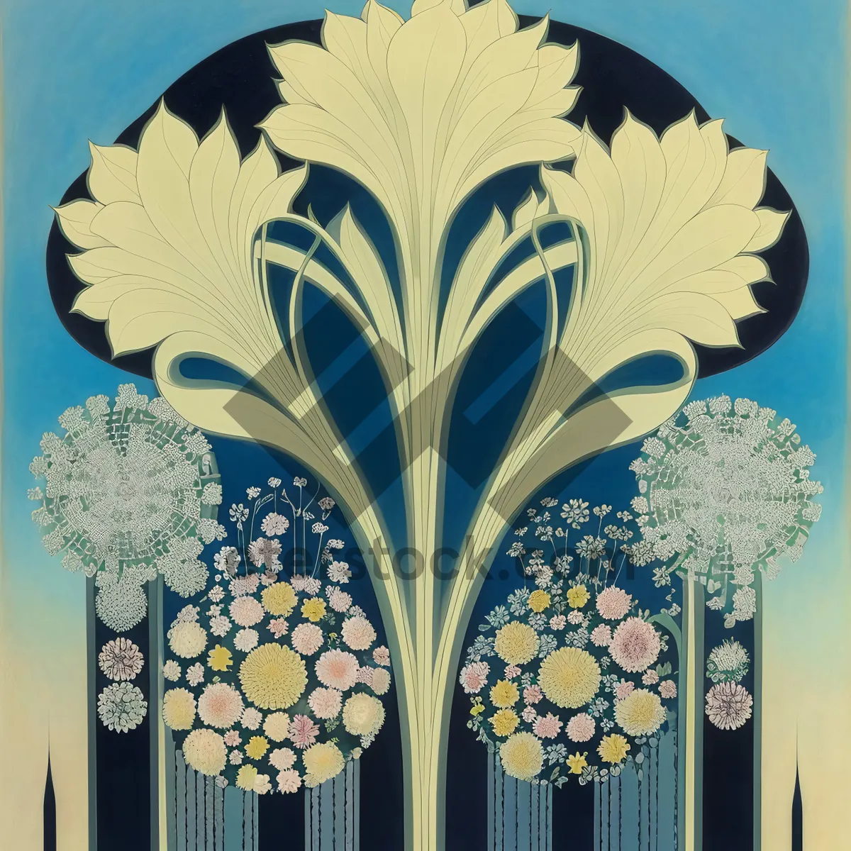 Picture of Vintage Floral Decorative Pattern with Antique Elements