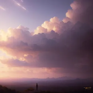 Golden Horizon: Summer Sunsetting Over Majestic Mountains