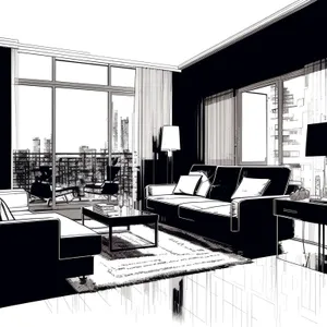 Modern office interior with luxury furniture and light.