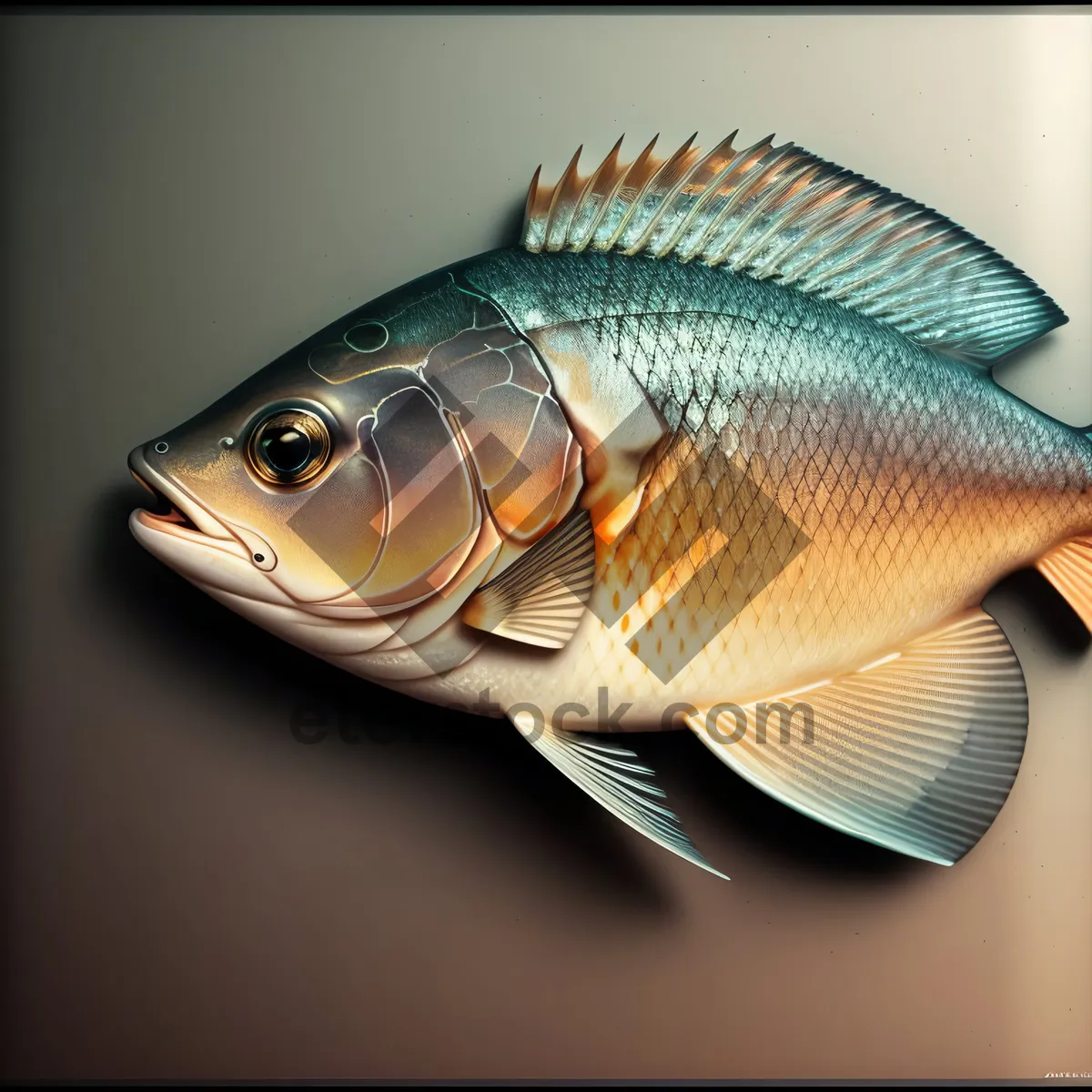 Picture of Golden Carp Swimming in Aquarium