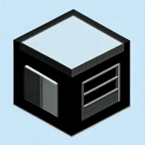 3D Black Box Cube - Equipment Container Package