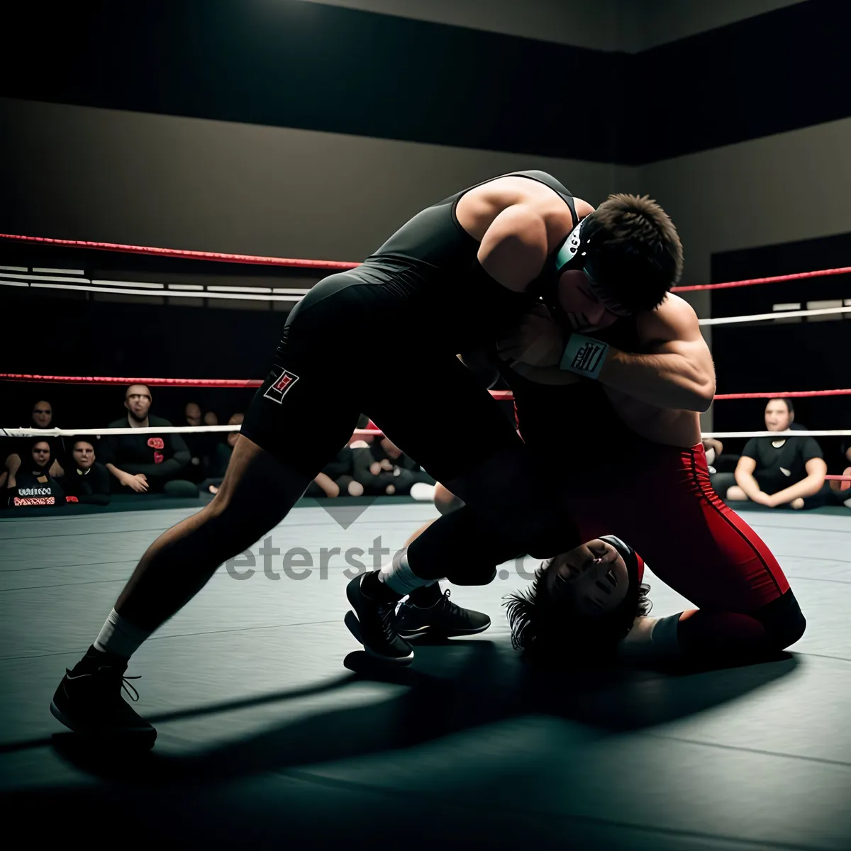 Picture of Boxing Champion in Intense Training Session