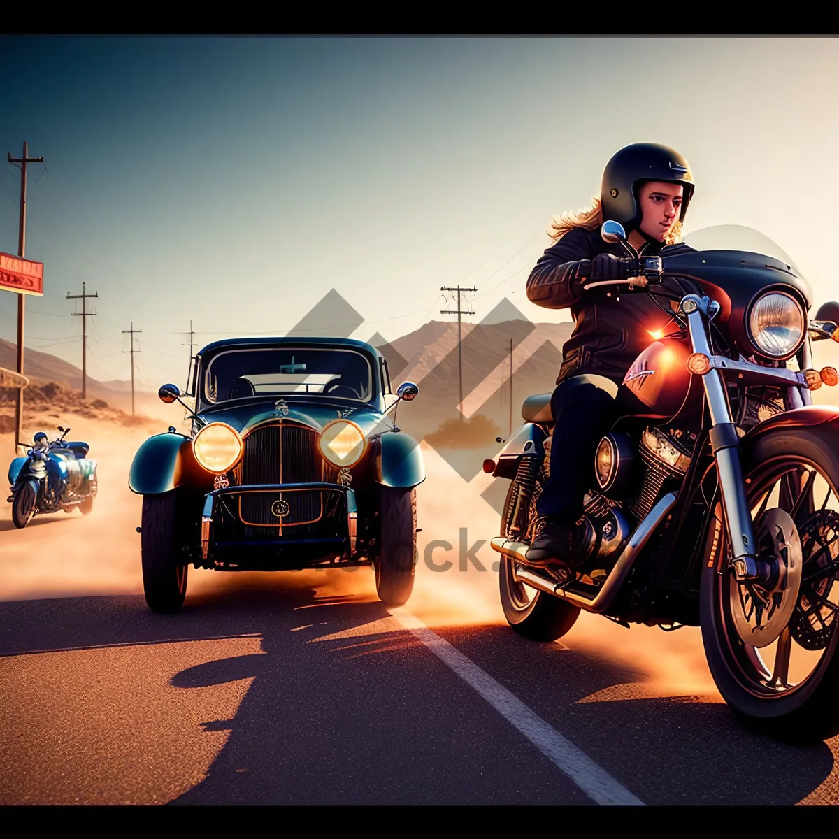 Picture of Speed Thrills: Motorcycle Helmet and Sports Gear