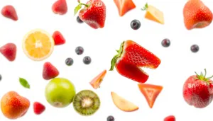 Healthy Fruit Plate with Veggies and Berries