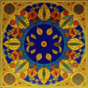 Colorful Arabesque Mosaic Art on Decorative Tray.