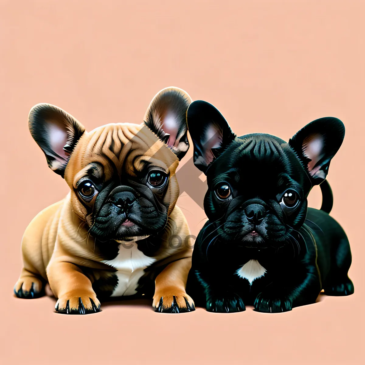 Picture of Adorable French Bulldog puppies in black and red shades