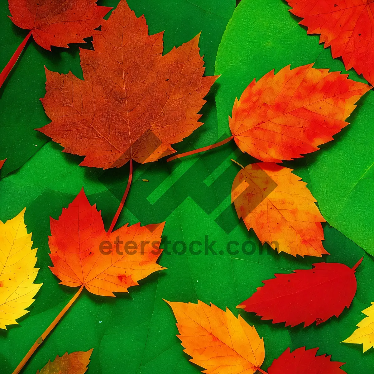 Picture of Vibrant Fall Foliage in Autumn Forest