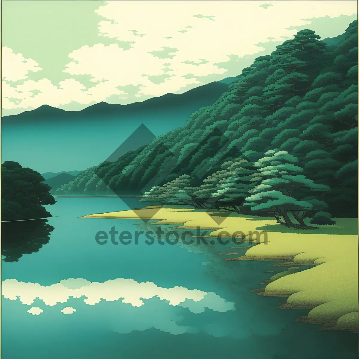 Picture of Tropical Paradise: Sunlit waves on sandy coast.