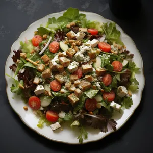 Fresh and Healthy Vegetable Plate with Black Beans