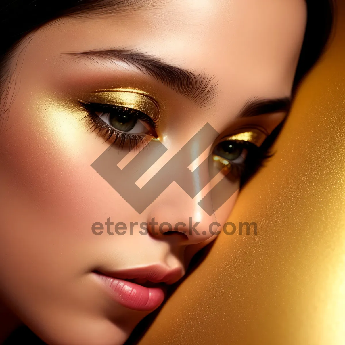 Picture of Captivating Beauty: Glamorous Closeup of an Attractive Model's Face