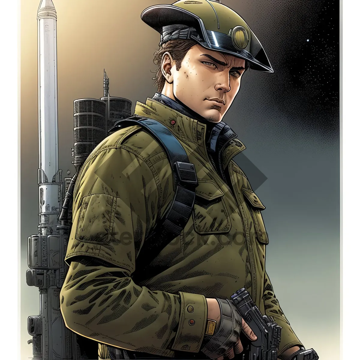 Picture of Professional Male Worker in Safety Helmet and Uniform